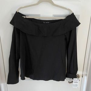 NEW Zara black off shoulder top